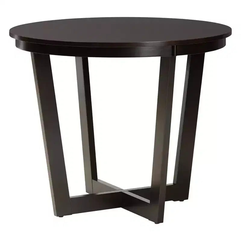 Ensemble de salle à manger 5 pièces Baxton Studio Nellie moderne en tissu gris et bois marron foncé