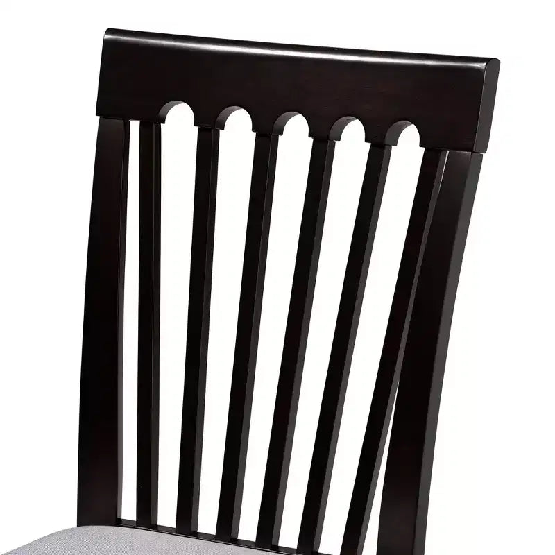 Ensemble de salle à manger 5 pièces Baxton Studio Nellie moderne en tissu gris et bois marron foncé