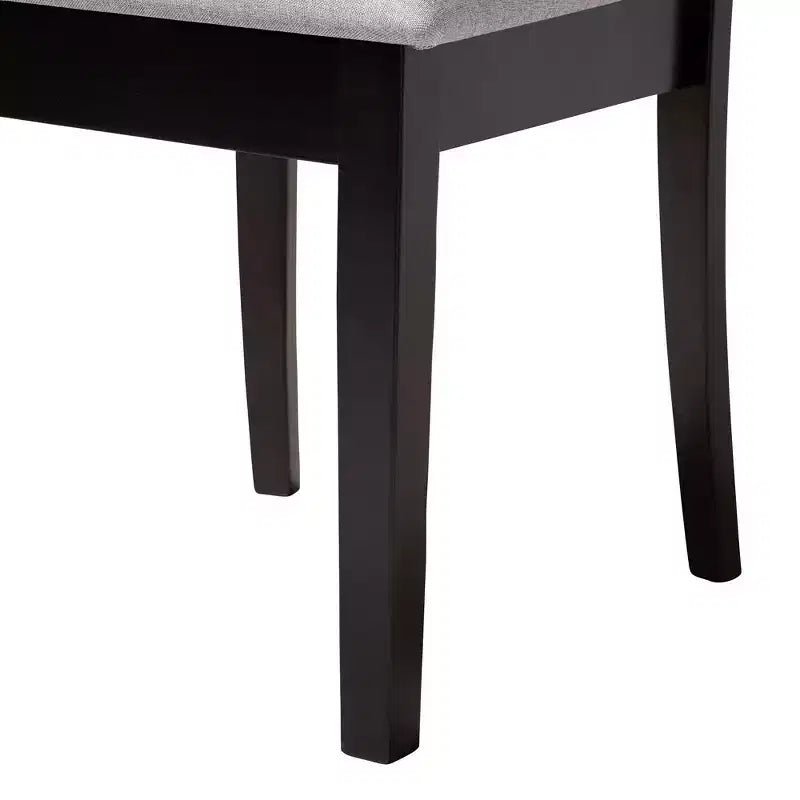 Ensemble de salle à manger 5 pièces Baxton Studio Nellie moderne en tissu gris et bois marron foncé