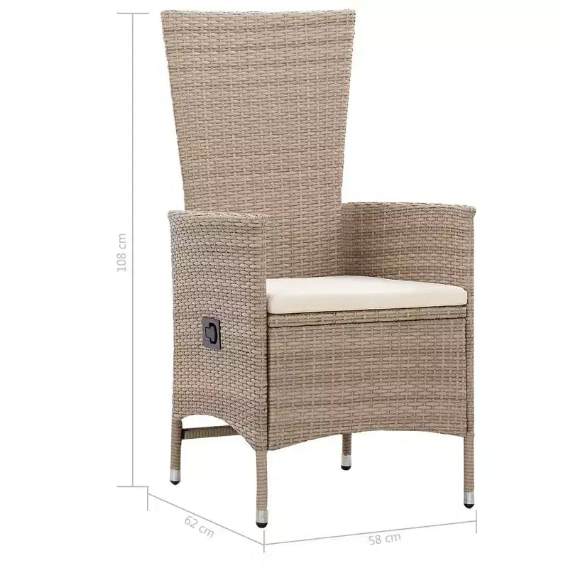 vidaXL Ensemble de salle à manger Beige, Blanc crème