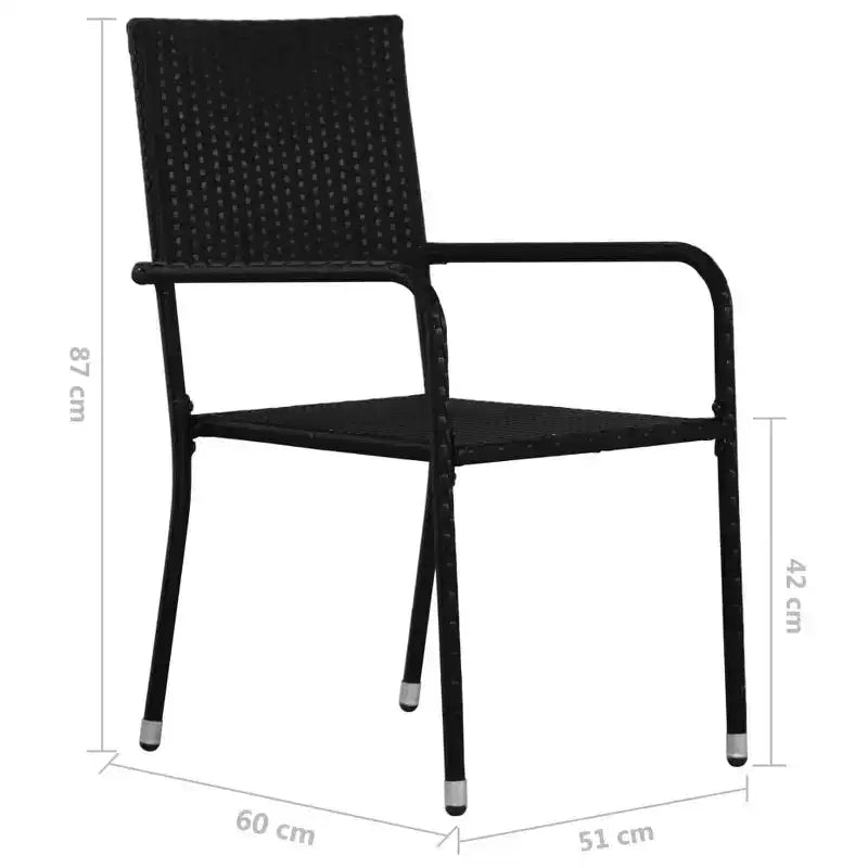 vidaXL Ensemble de salle à manger d'extérieur Table et chaises Meubles en résine tressée Noir 6 pièces