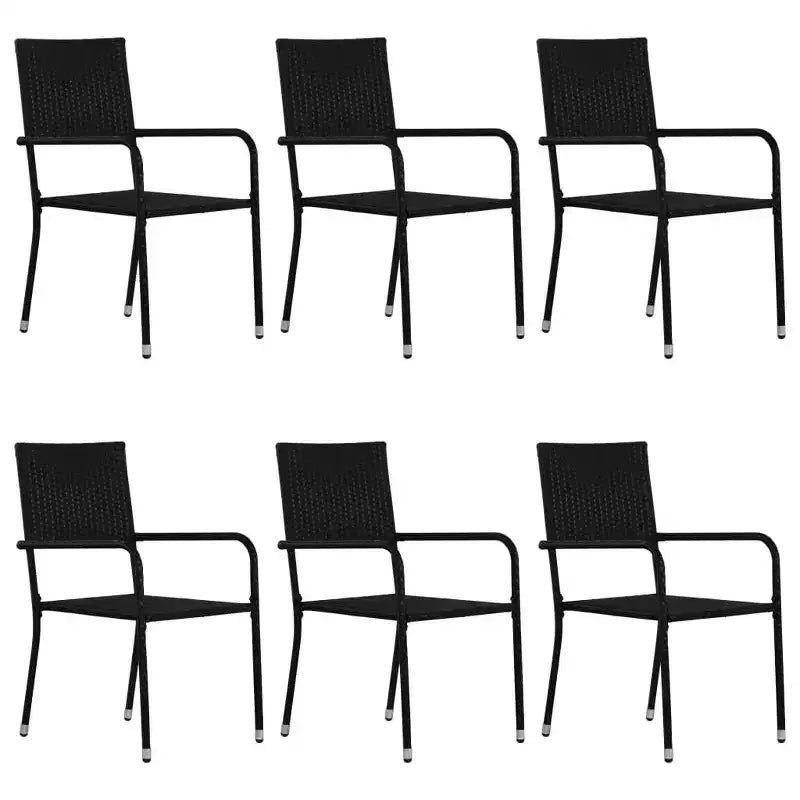 vidaXL Ensemble de salle à manger d'extérieur Table et chaises Meubles en résine tressée Noir 6 pièces