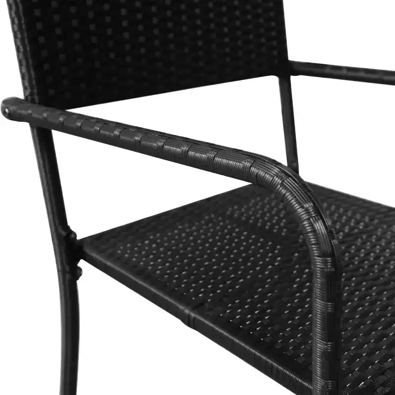 vidaXL Ensemble de salle à manger d'extérieur Table et chaises Meubles en résine tressée Noir 6 pièces