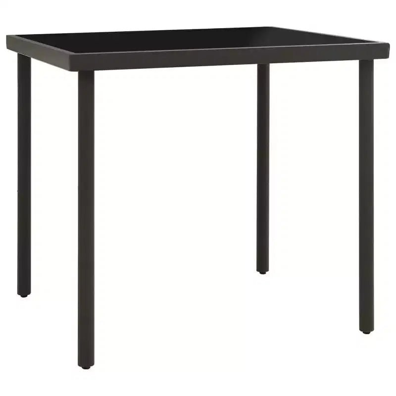 vidaXL Salon de jardin 5 pièces avec table et chaises de conversation, en acier, noir