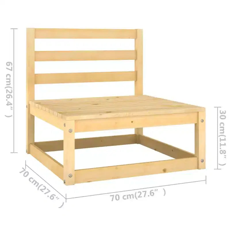 vidaXL Salon de jardin en bois naturel et gris