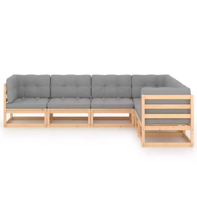 vidaXL Salon de jardin en bois naturel et gris