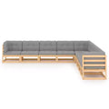 vidaXL Garden Lounge Set Natural Solid Pine Wood 9 Piece Modular