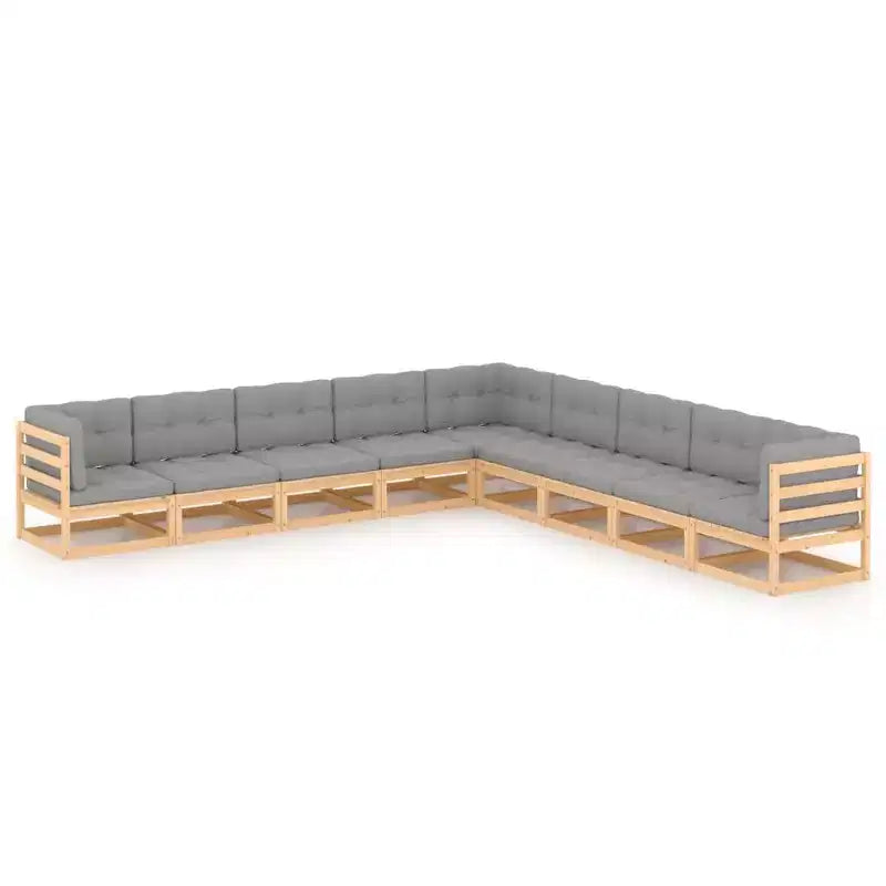 vidaXL Salon de jardin modulaire 9 pièces en pin massif naturel