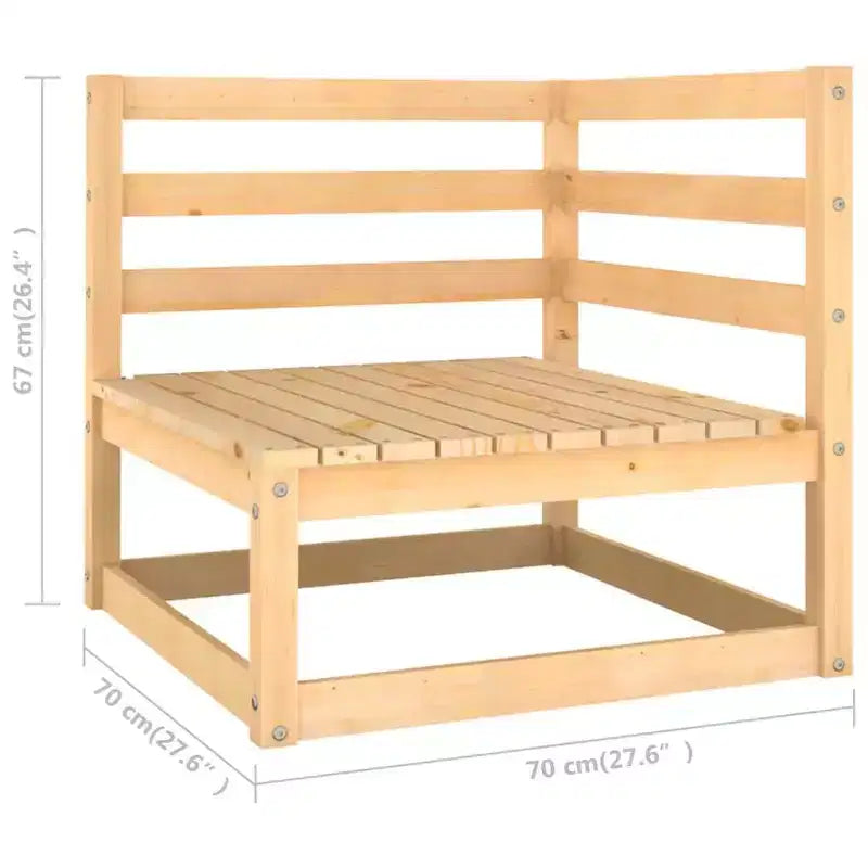 vidaXL Salon de jardin modulaire 9 pièces en pin massif naturel