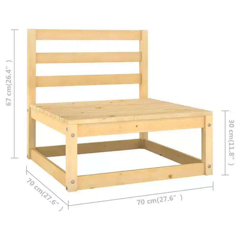 vidaXL Salon de jardin modulaire 9 pièces en pin massif naturel