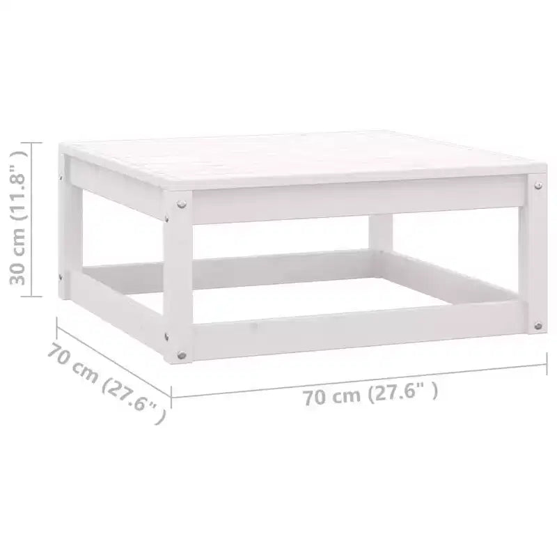 vidaXL Salon de jardin 10 pièces Canapé d'angle d'extérieur Bois de pin massif - Blanc avec coussins
