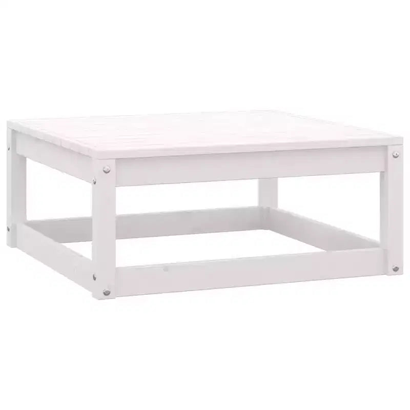 vidaXL Salon de jardin 10 pièces Canapé d'angle d'extérieur Bois de pin massif - Blanc avec coussins