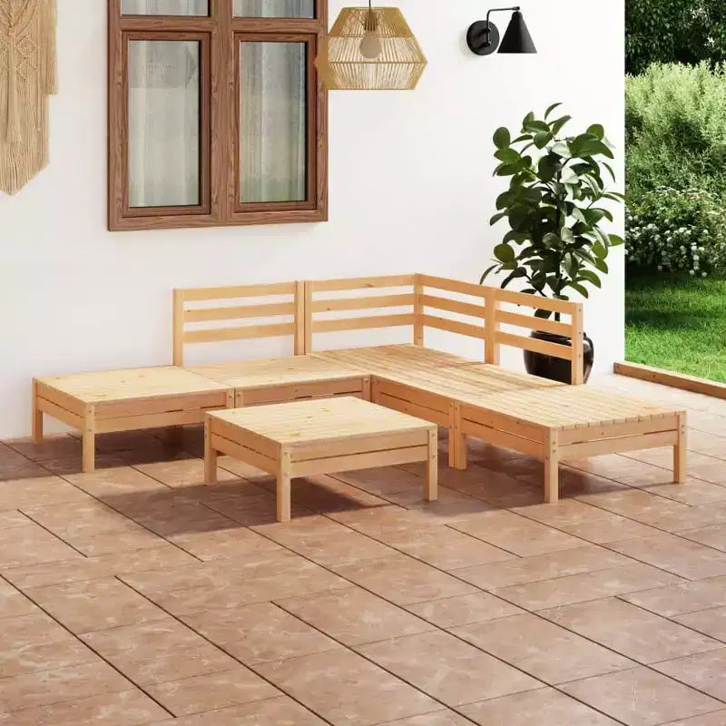 vidaXL Salon de jardin Pin naturel Pin massif Standard Modulaire