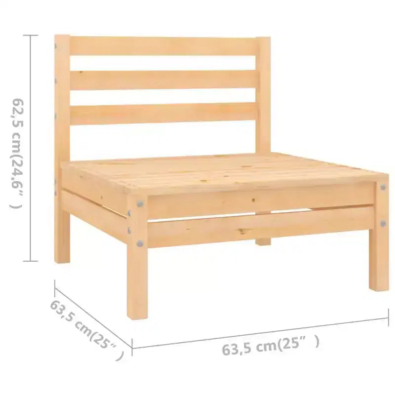 vidaXL Salon de jardin Pin naturel Pin massif Standard Modulaire