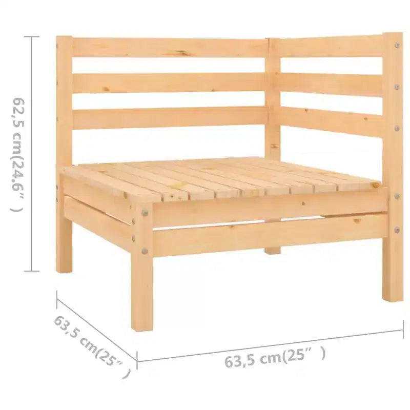 vidaXL Salon de jardin Pin naturel Pin massif Standard Modulaire