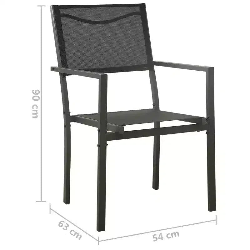 vidaXL Ensemble repas d'extérieur anthracite, noir