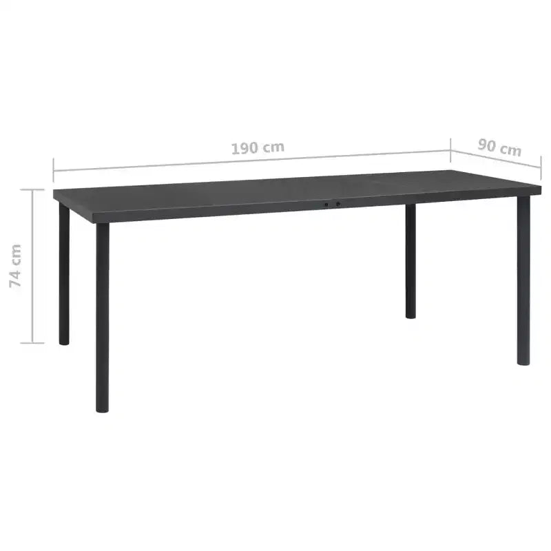 vidaXL Ensemble repas d'extérieur anthracite, noir