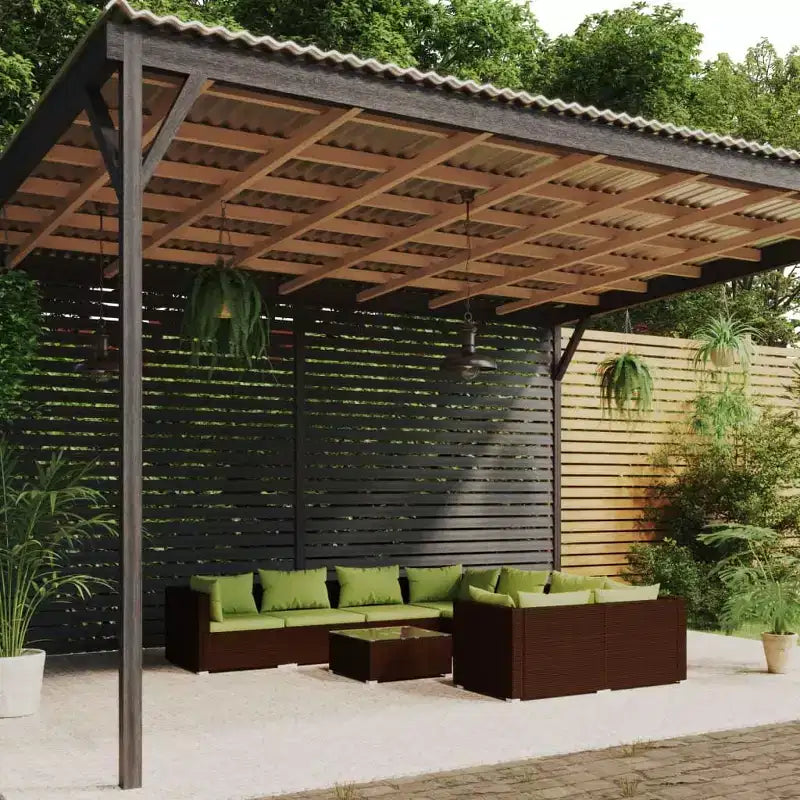 vidaXL Salon de jardin marron, vert