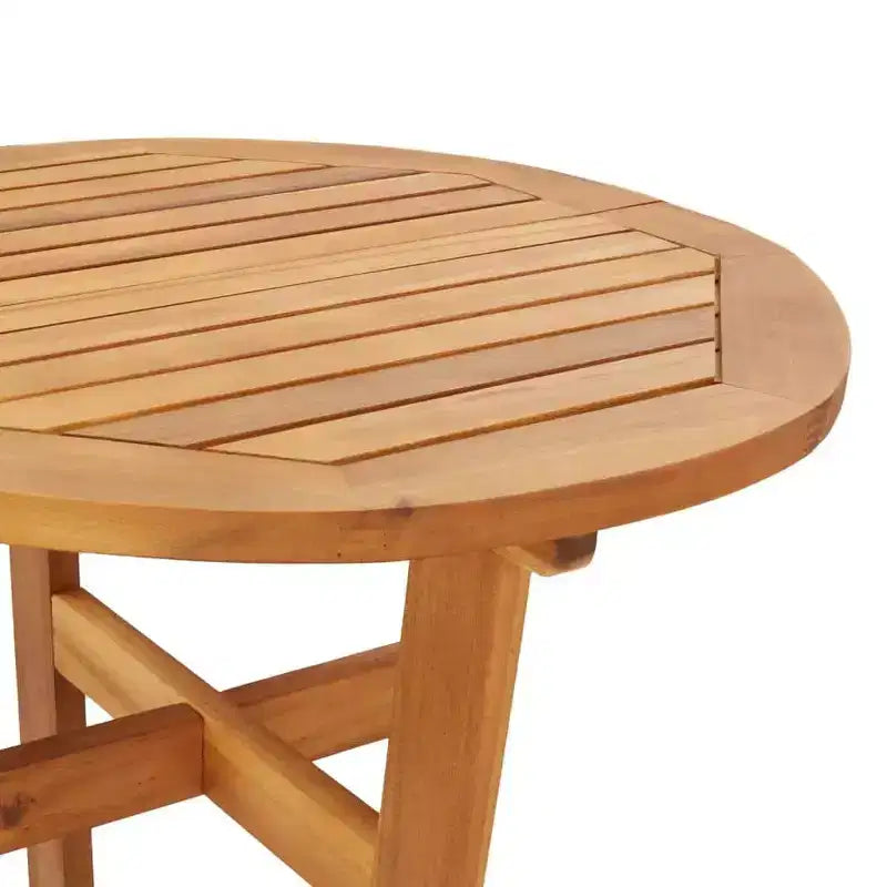 vidaXL Ensemble de salle à manger de patio en bois d'acacia massif - Meubles d'extérieur 3 pièces avec plateau de table robuste et sièges confortables