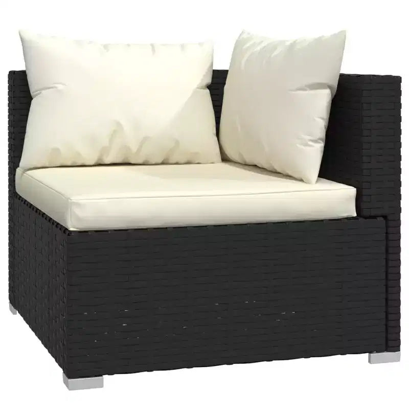 vidaXL Salon de jardin noir, crème