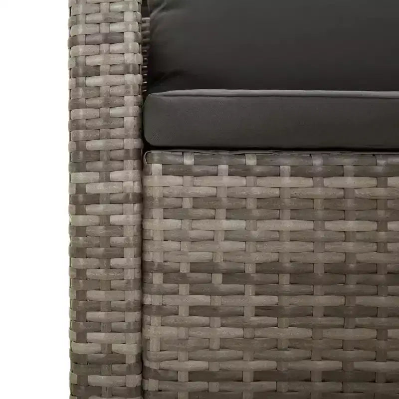 vidaXL Salon de jardin 3 pièces avec coussins en résine tressée gris