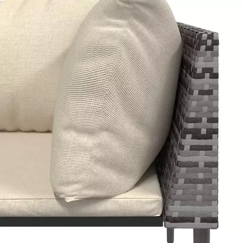 vidaXL Salon de jardin d'extérieur avec coussins en résine tressée gris