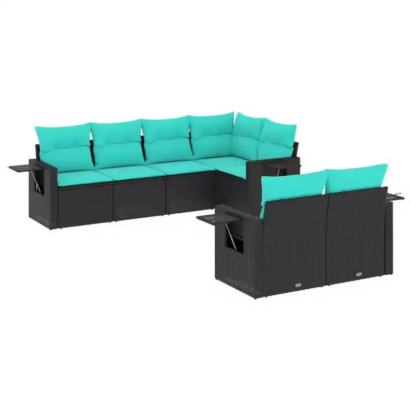 vidaXL Patio Sofa Set - Black and Blue