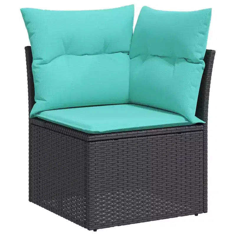 vidaXL Salon de jardin - Noir et bleu