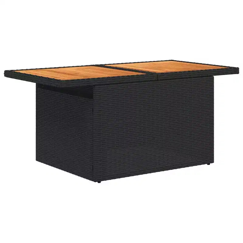 vidaXL Salon de jardin noir en résine tressée 7 pièces avec accoudoirs réglables