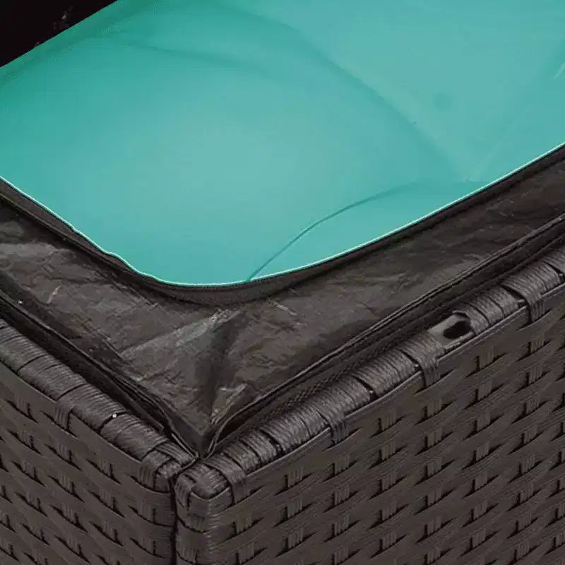 vidaXL Ensemble de canapés de jardin 5 pcs avec coussins Noir Résine tressée - Noir et bleu Sans table