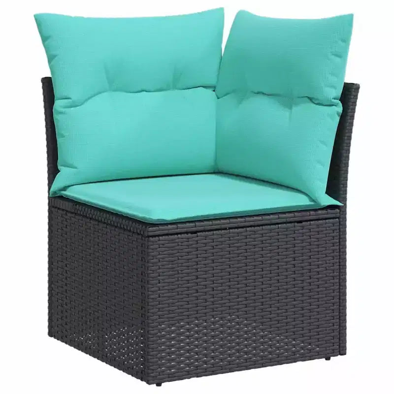 vidaXL Salon de jardin avec coussins - 5 pièces en résine tressée noire pour jardin, terrasse et arrière-cour