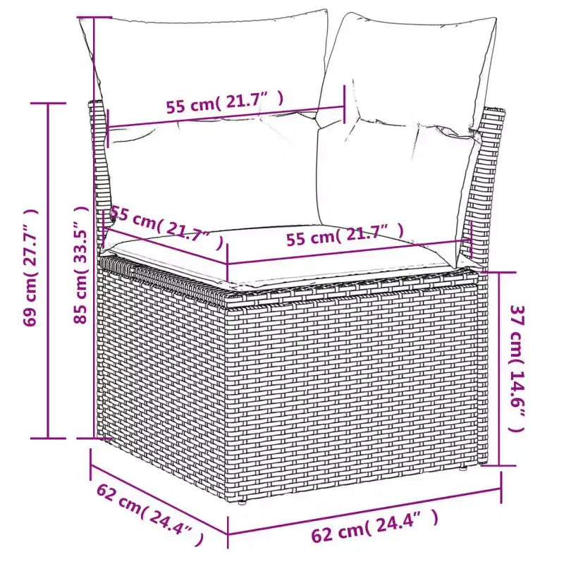 vidaXL Salon de jardin avec coussins - 5 pièces en résine tressée noire pour jardin, terrasse et arrière-cour