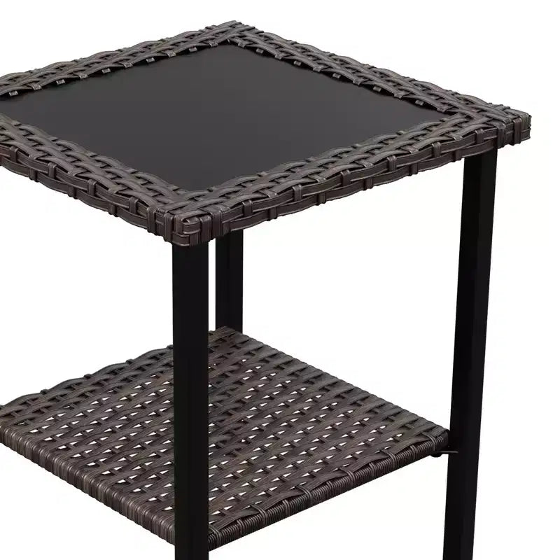 UPTIOT Ensemble de 3 Chaises Pivotantes de Patio en Rotin