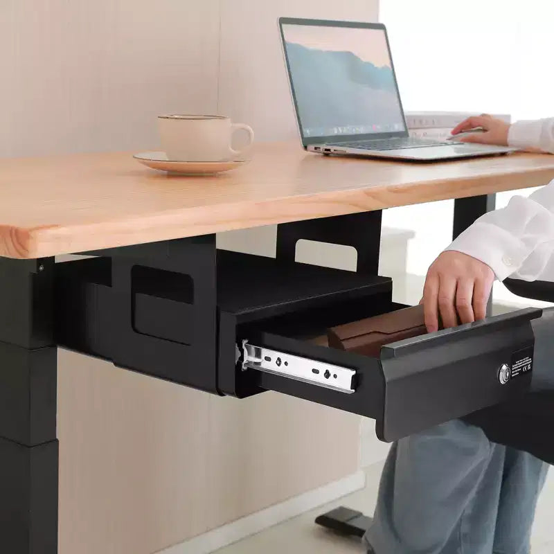 Tiroir coulissant sous bureau de 13 po de large, fixation de tiroir coulissant sous bureau, organisateur de rangement de bureau caché, 14x13x7 po, noir