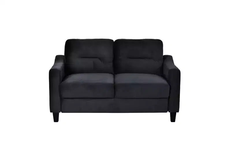 Canapés modulaires modernes PexFix 3 places, causeuse et fauteuil simple en velours avec cadre en bois massif pour salon, appartement, noir