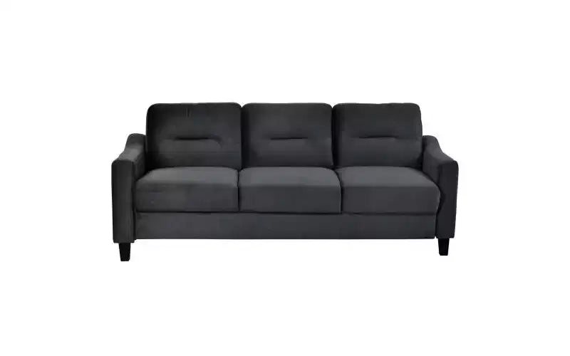 Canapés modulaires modernes PexFix 3 places, causeuse et fauteuil simple en velours avec cadre en bois massif pour salon, appartement, noir