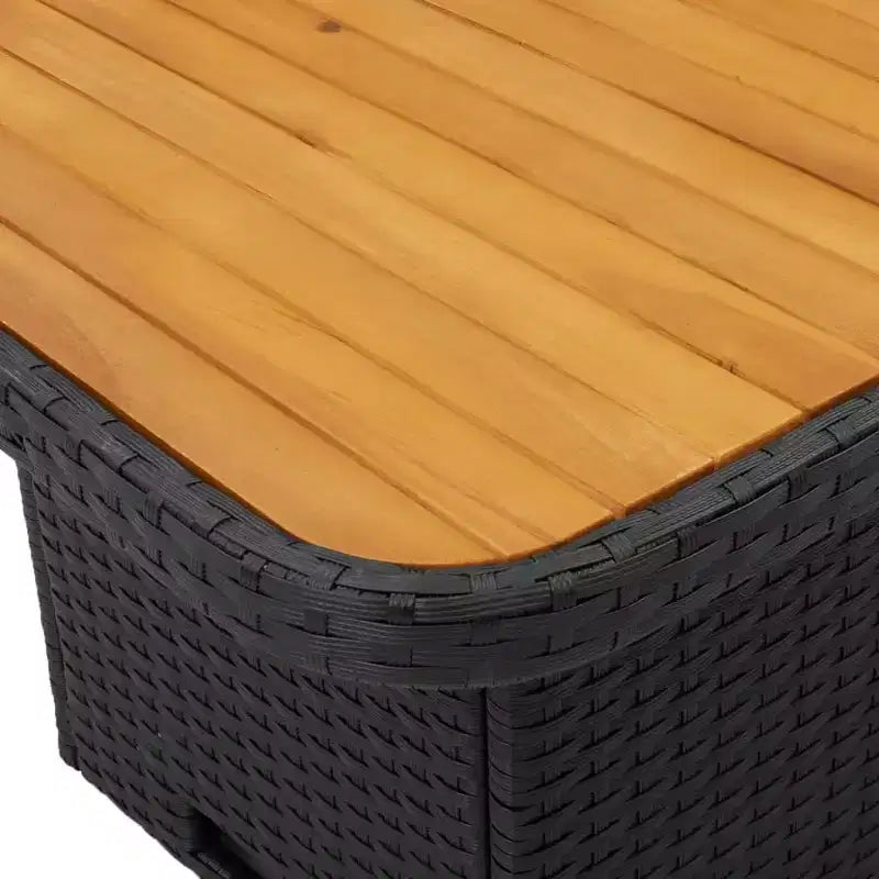 vidaXL Ensemble de salle à manger d'extérieur 5 pièces avec coussins - Chaises inclinables réglables et table relevable, rotin synthétique noir, mobilier d'extérieur résistant aux intempéries