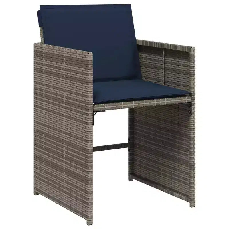 vidaXL Ensemble de salle à manger d'extérieur avec coussins Table et chaises en polyrotin gris
