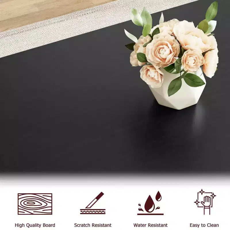 Ensemble table à manger CuisinSmart avec banc et plateau en bois, table de cuisine à structure métallique avec pieds en X et banc pour 4 personnes, pour café, maison, bureau, noir