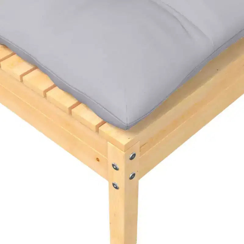 vidaXL Salon de jardin 7 pièces en pin massif avec coussins - Marron et gris