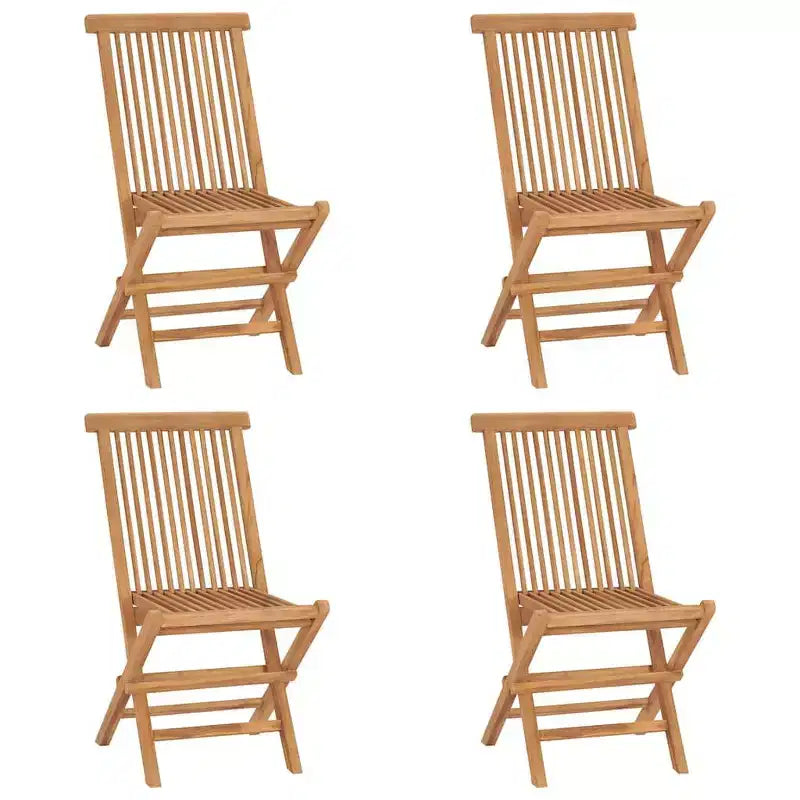 vidaXL Salon de jardin Teck naturel Bois de teck massif Moyen Pliable