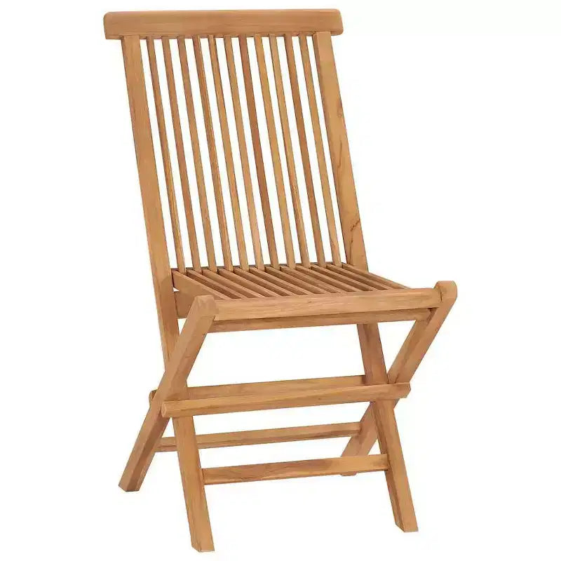 vidaXL Salon de jardin Teck naturel Bois de teck massif Moyen Pliable