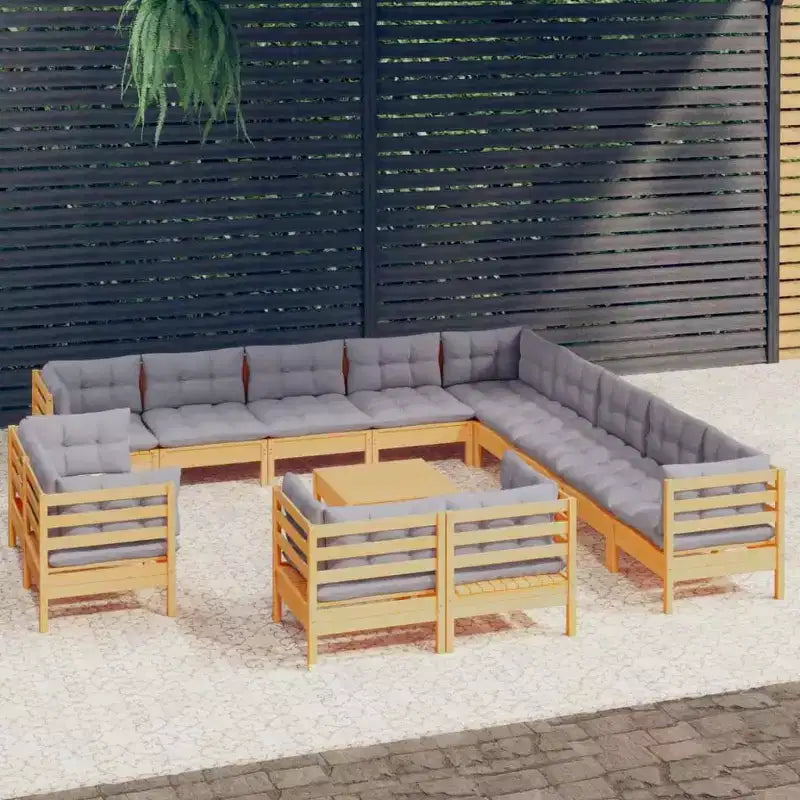 vidaXL Salon de jardin Coussins gris