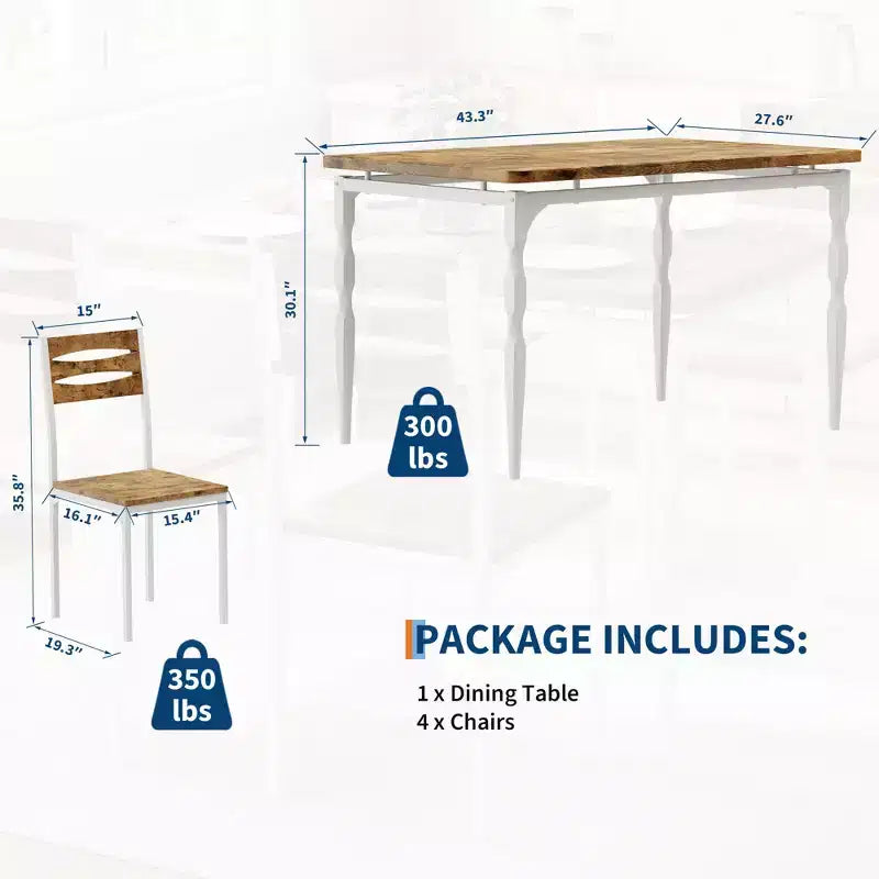 Ensemble table à manger pour 4, pieds de table en spirale, sièges ergonomiques confortables, ensemble table de bar, pour petits espaces, cuisine, appartement