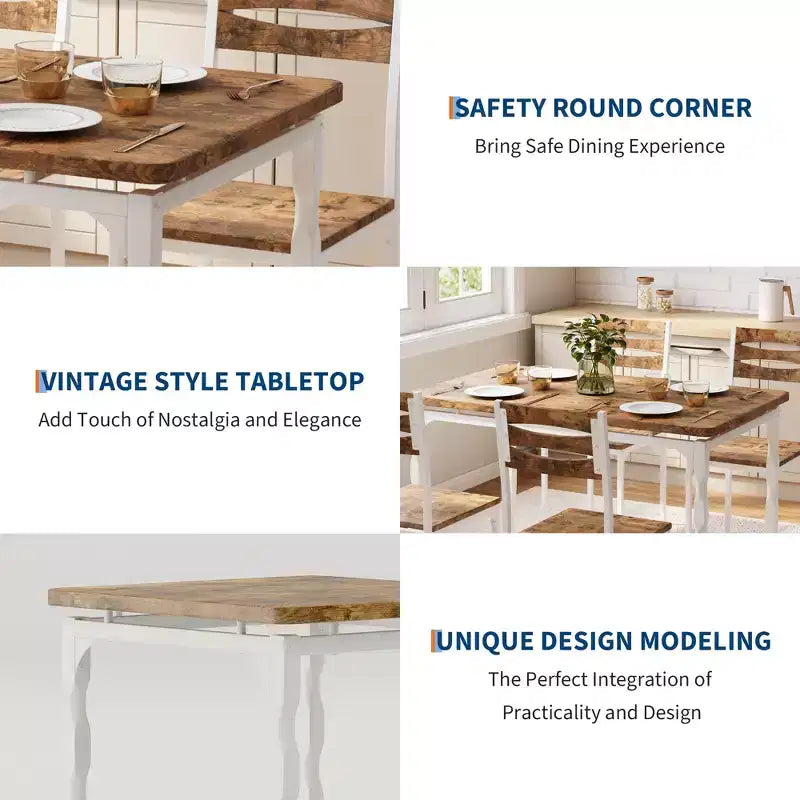 Ensemble table à manger pour 4, pieds de table en spirale, sièges ergonomiques confortables, ensemble table de bar, pour petits espaces, cuisine, appartement