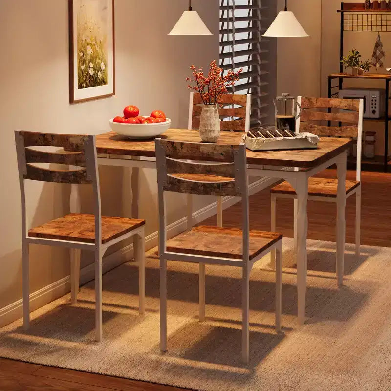 Ensemble table à manger pour 4, pieds de table en spirale, sièges ergonomiques confortables, ensemble table de bar, pour petits espaces, cuisine, appartement