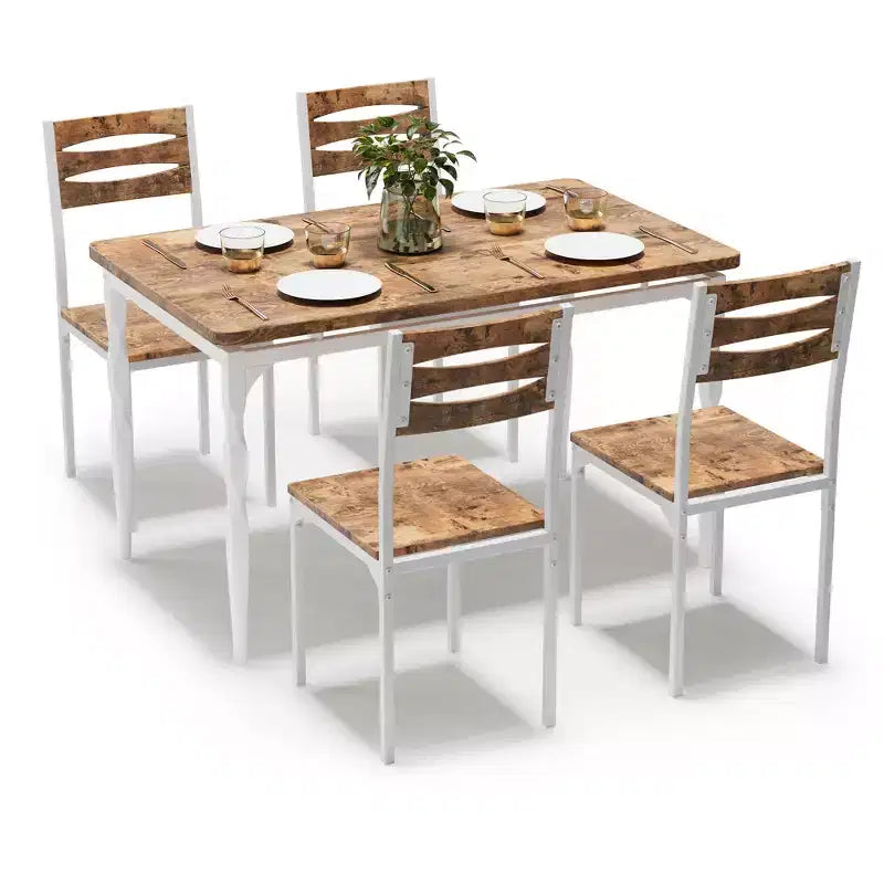 Ensemble table à manger pour 4, pieds de table en spirale, sièges ergonomiques confortables, ensemble table de bar, pour petits espaces, cuisine, appartement