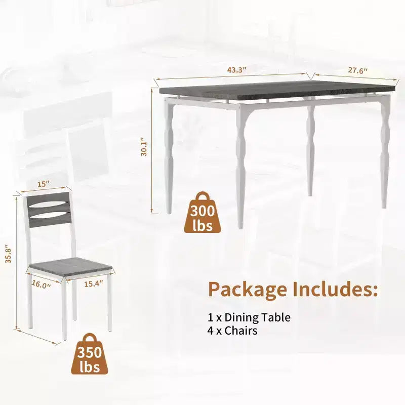 Ensemble table à manger pour 4, pieds de table en spirale, sièges ergonomiques confortables, ensemble table de bar, pour petits espaces, cuisine, appartement