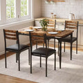 Dining Table Set for 4, Spiral Table Legs, Ergonomic Comfortable Seating, Bar Table Set, for Small Spaces, Kitchen, Apartment