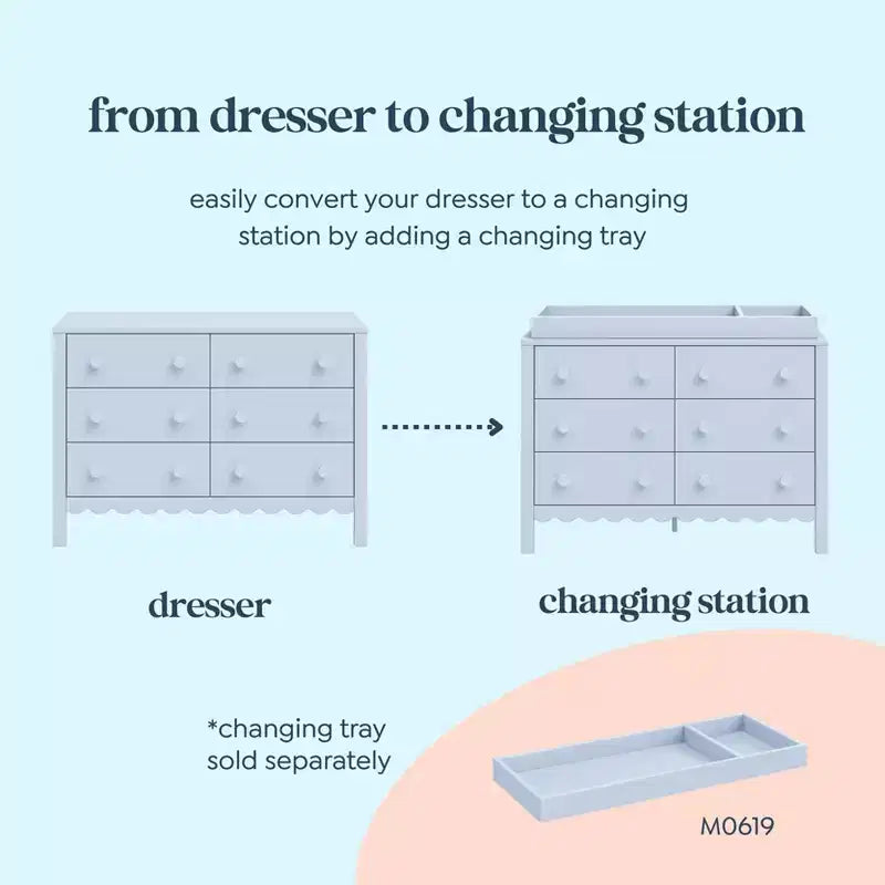 Commode à 6 tiroirs Scallop